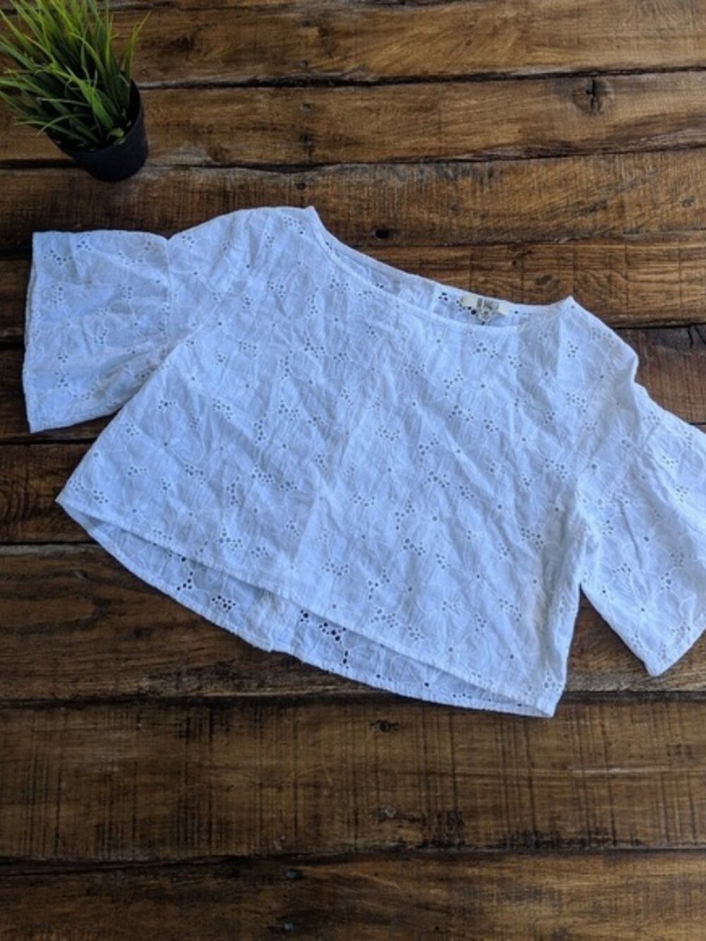 BB Dakota White Chevelle Crop Blouse S